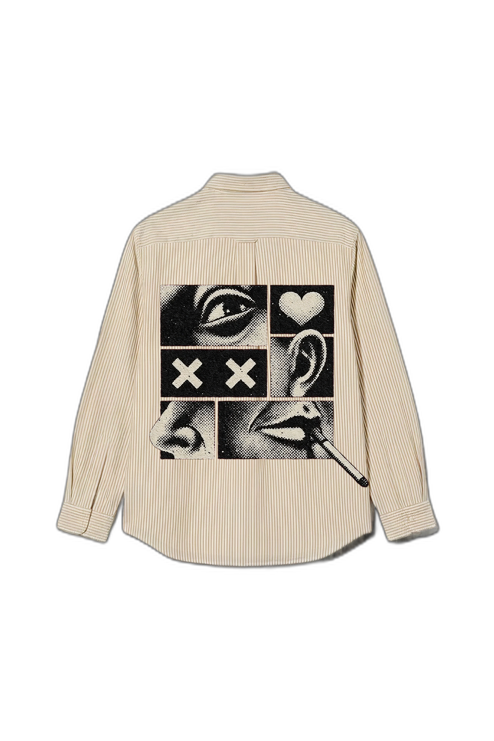 Smiling Cat- 5 Senses Striped Shirt