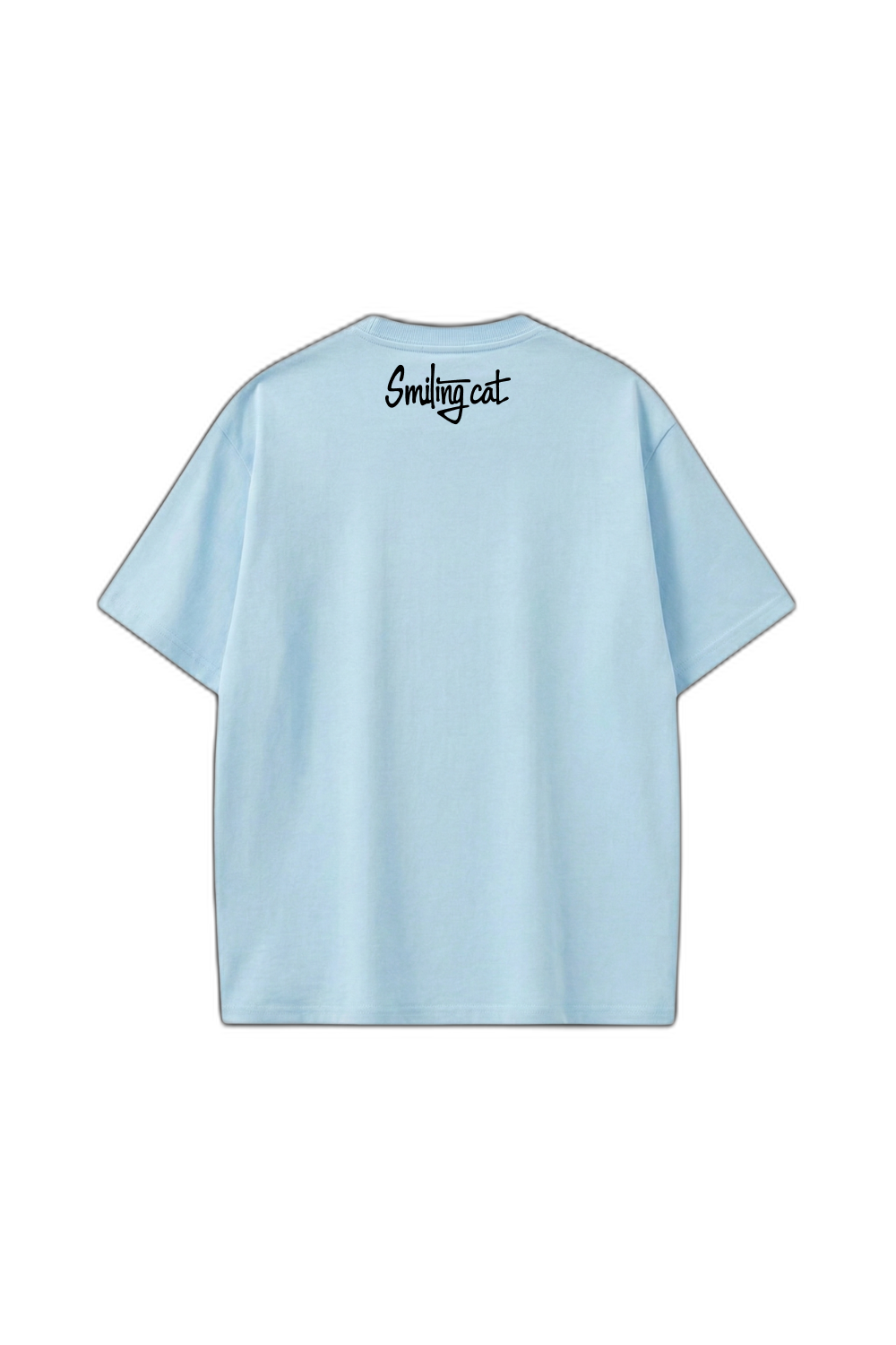 Smiling Cat- Small Talk Is Noise Pollution Tshirt(Light Blue)