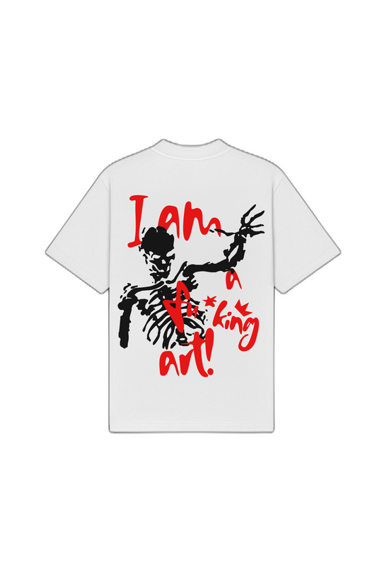 I Am a Fucking Art White Oversized T-Shirt