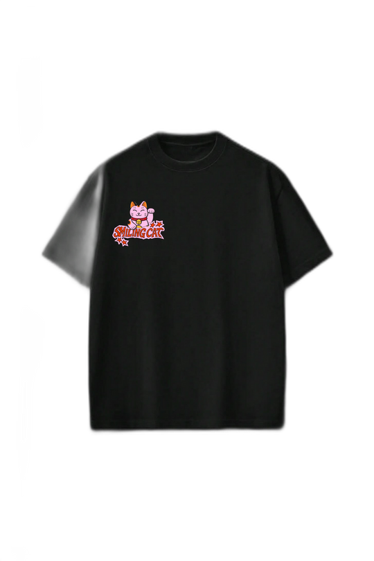 Smiling Cat- Look Beyond the Grid (Black)Tshirt
