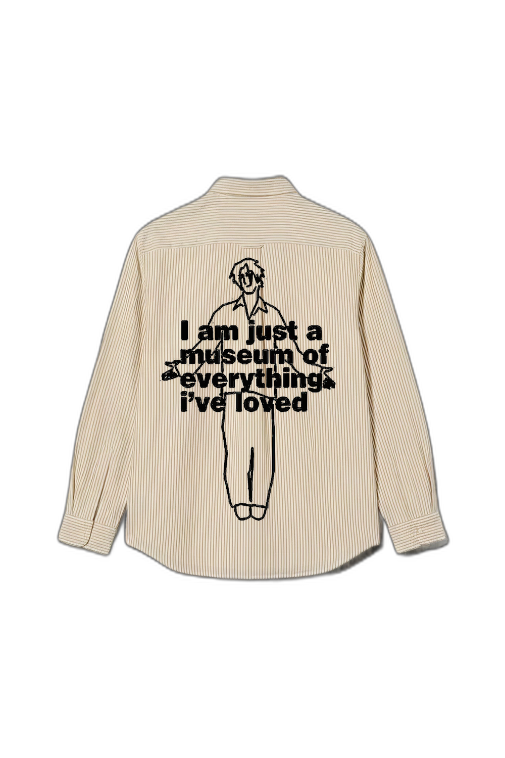 Smiling Cat- I Am Just a Museum Striped Shirt