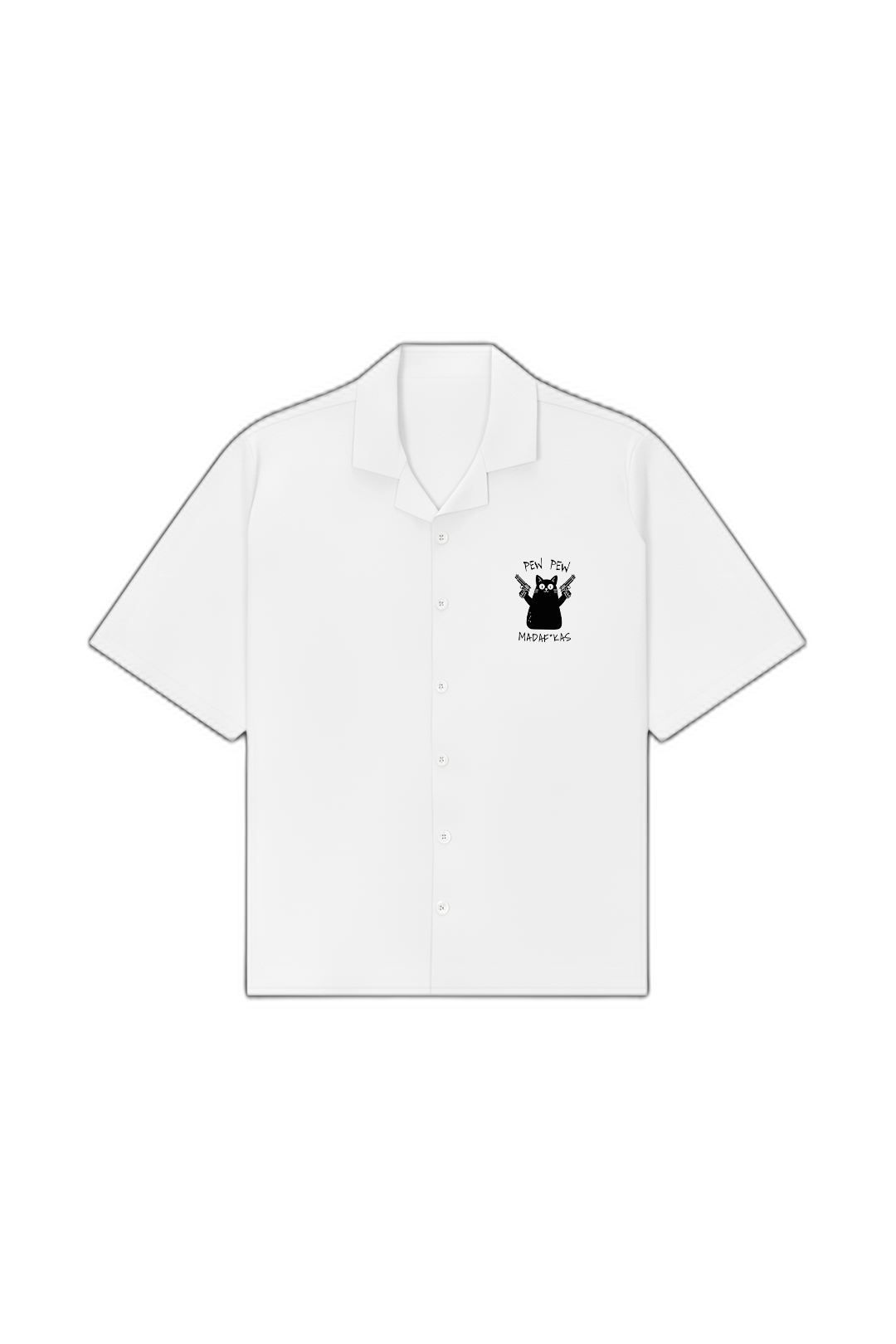 Pew Pew White Bowling Shirt