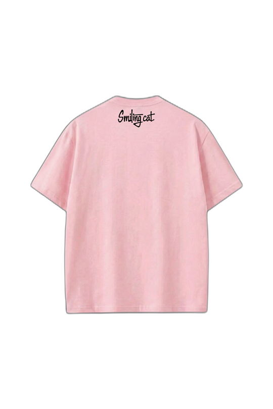 Smiling Cat-Create More Than U Consume Tshirt(Pink)
