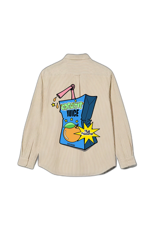 Smiling Cat- Creative Juice Striped Shirt