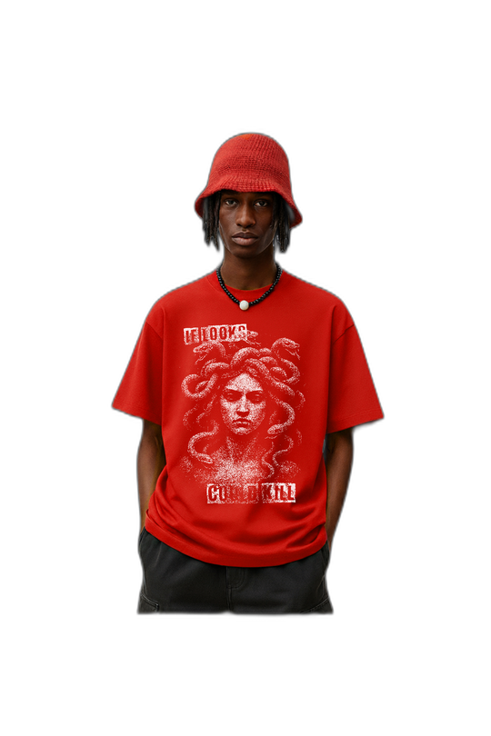 If Looks Could Kill Red Oversized T-Shirt