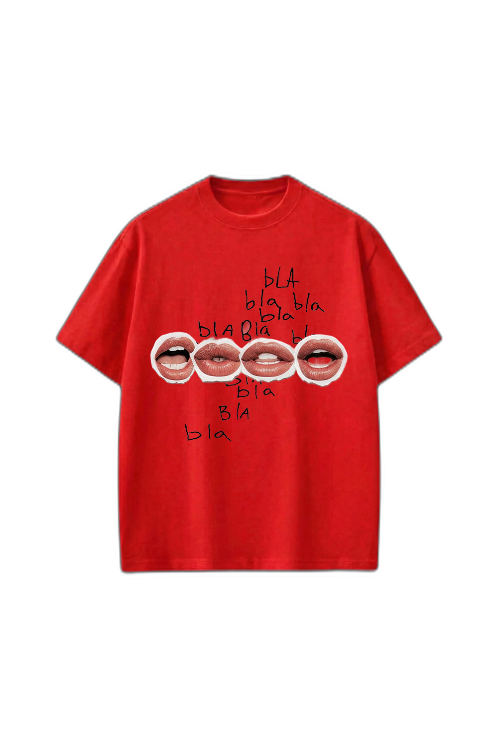 Smiling Cat- Bla Bla Tshirt(Red)