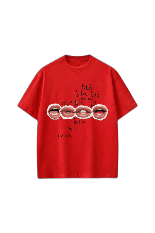 Smiling Cat- Bla Bla Tshirt(Red)