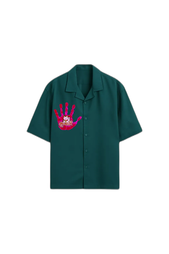 Smiling Cat-You Can_t Stop Me Bowling Shirt (Teel)