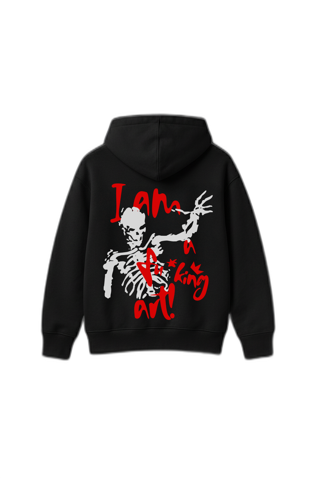 I Am a Fucking Art Black Oversized Hoodie