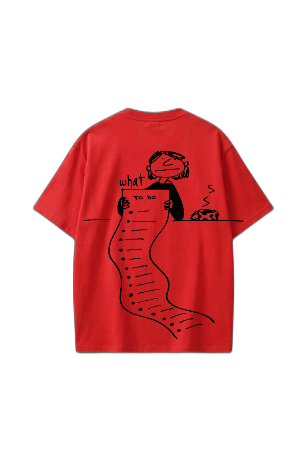 Smiling Cat- What to Do_ (Red)Tshirt