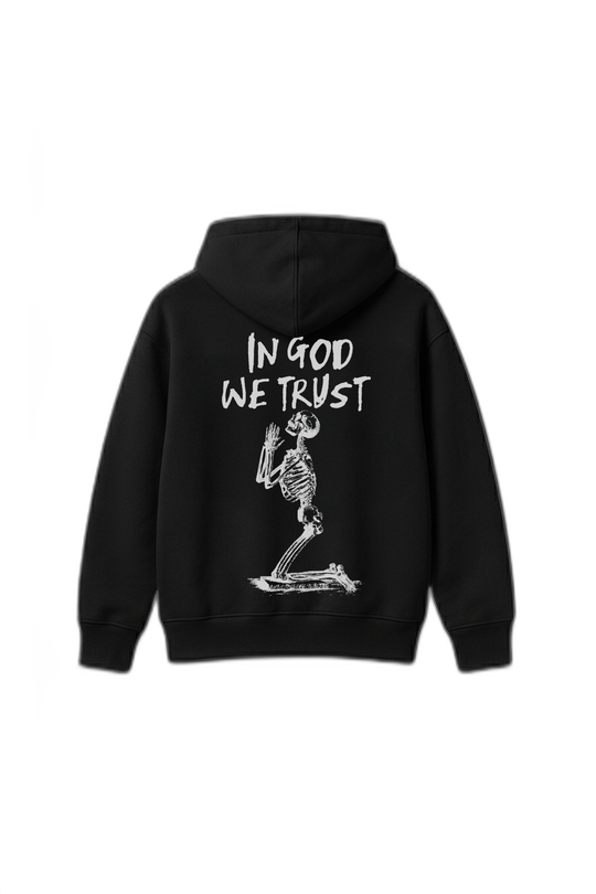 In God We Trust Black Oversized Hoodie