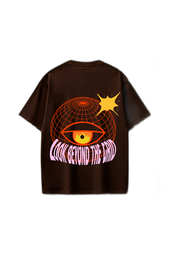 Smiling Cat- Look Beyond the Grid (Dark Brown)T-Shirt
