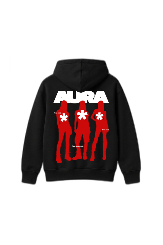 Aura Black Oversized Hoodie