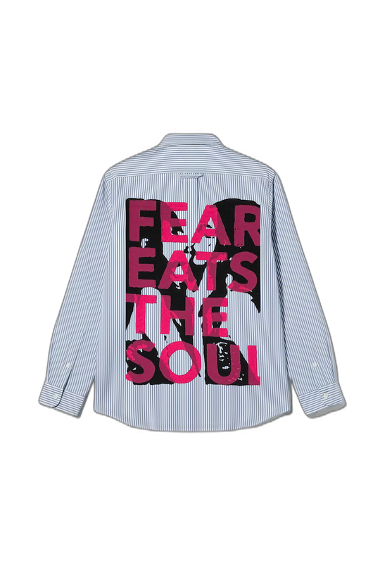 Smiling Cat- Fear Eats the Soul Striped Shirt