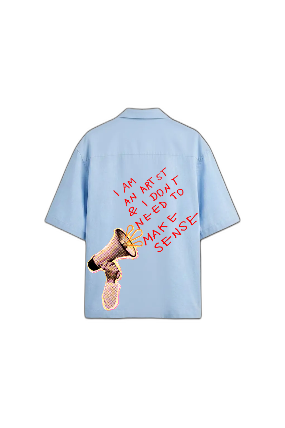 Smiling Cat - I Am an Artist I Dont Need to Make Sense Bowling Shirt (Light Blue)