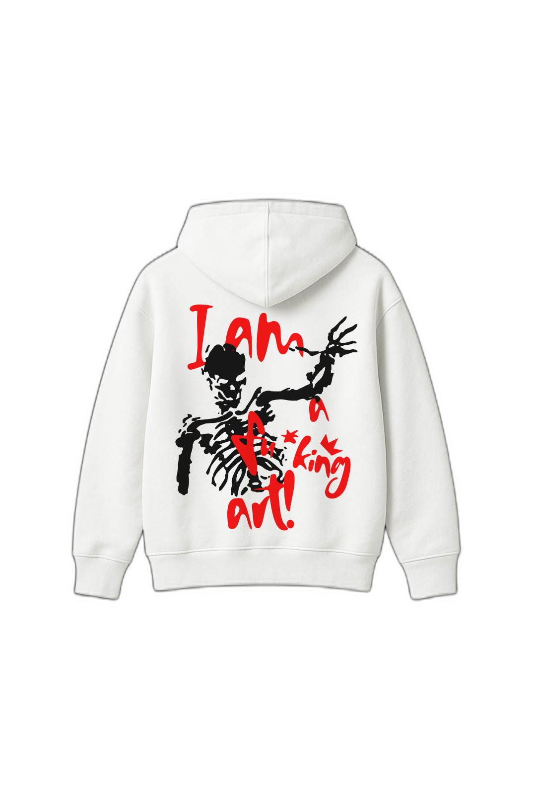 I Am a Fucking Art White Oversized Hoodie