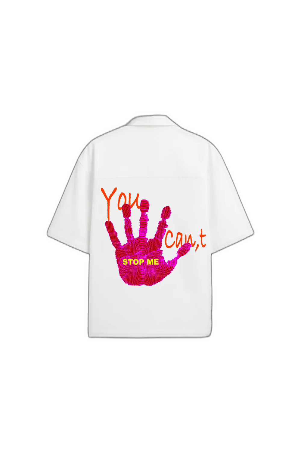 Smiling Cat-You Can_t Stop Me Bowling Shirt (White)