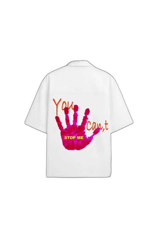 Smiling Cat-You Can_t Stop Me Bowling Shirt (White)