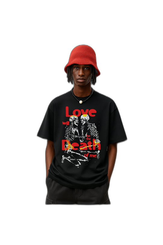 Love Will Be the Death of Me Black Oversized T-Shirt