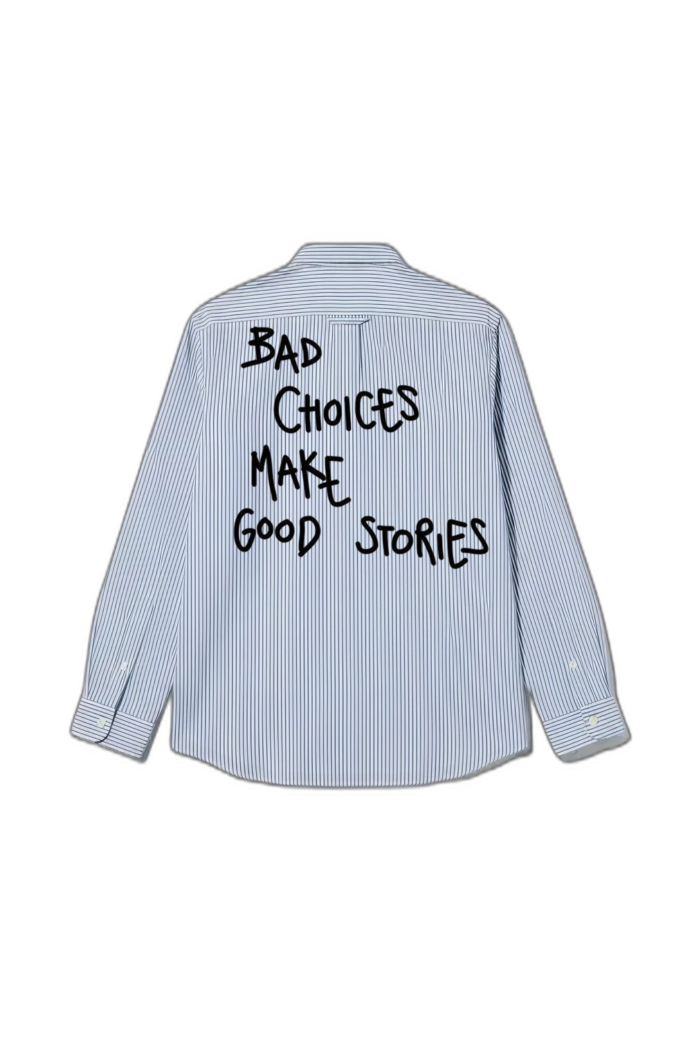 Smiling Cat- Bad Choices Make Good Stories Striped Shirt
