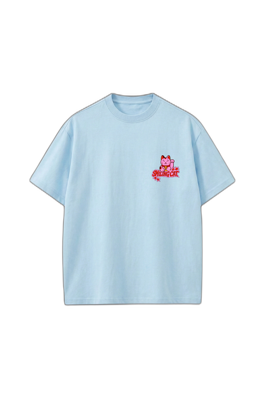 Smiling Cat- What to Do_ (Light Blue)Tshirt