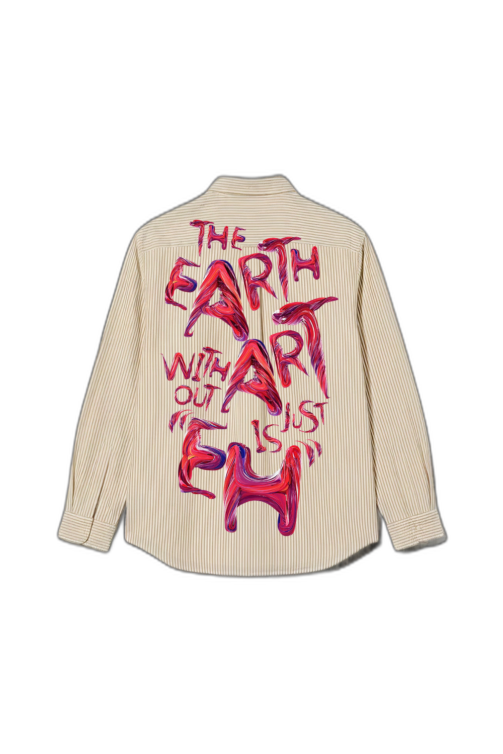 Smiling Cat- Earth Without Art Striped Shirt