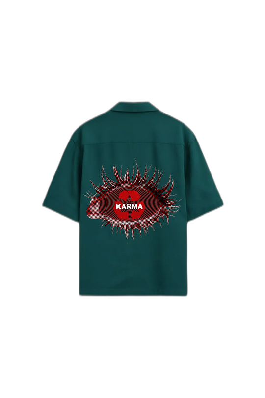 Smiling Cat- Karma Bowling Shirt (Teel)