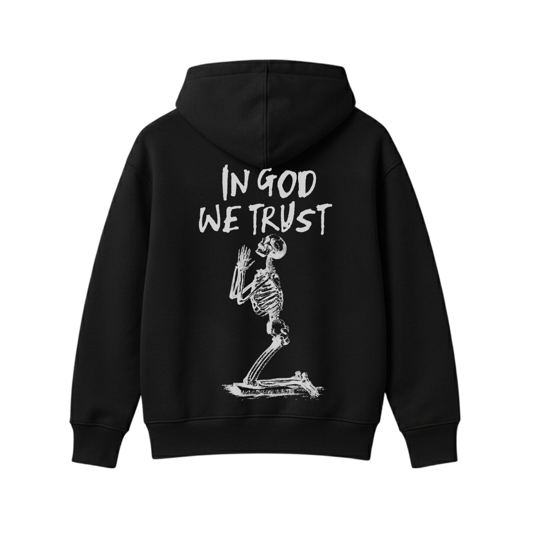In God We Trust Black Oversized Hoodie
