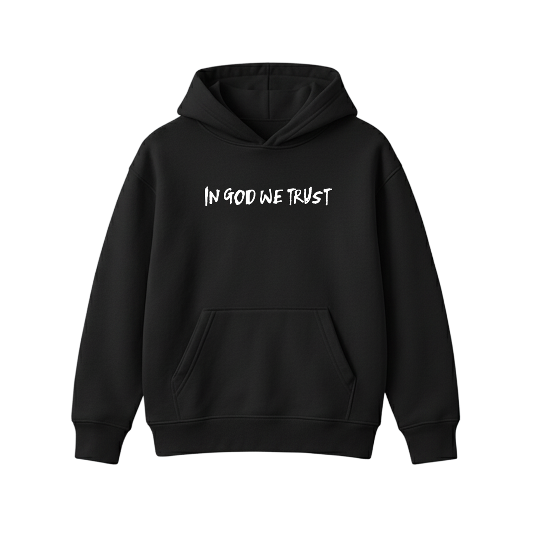 In God We Trust Black Oversized Hoodie