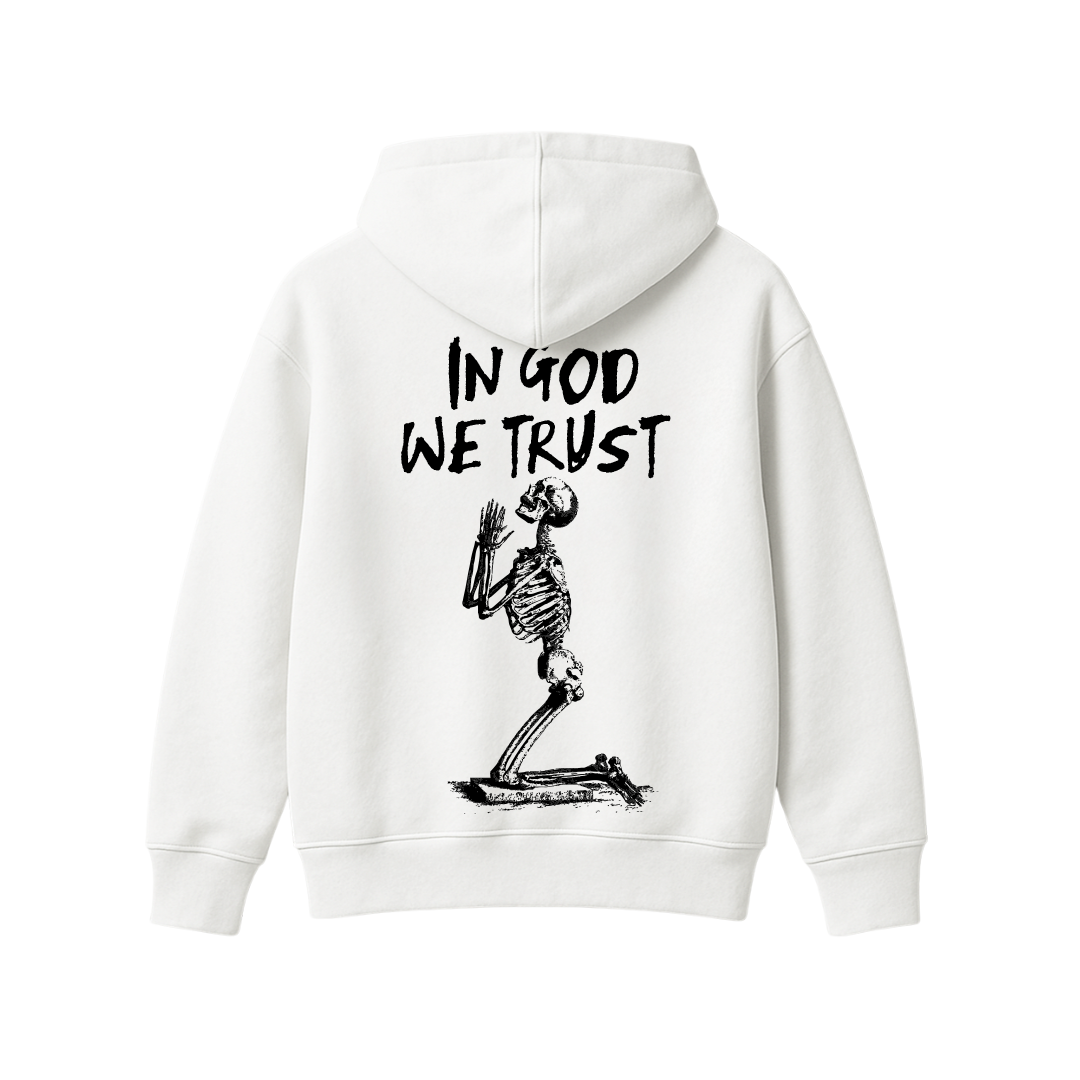 In God We Trust White Oversized Hoodie