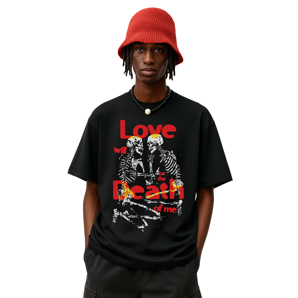 Love Will Be The Death Of Me Black Oversized T-Shirt