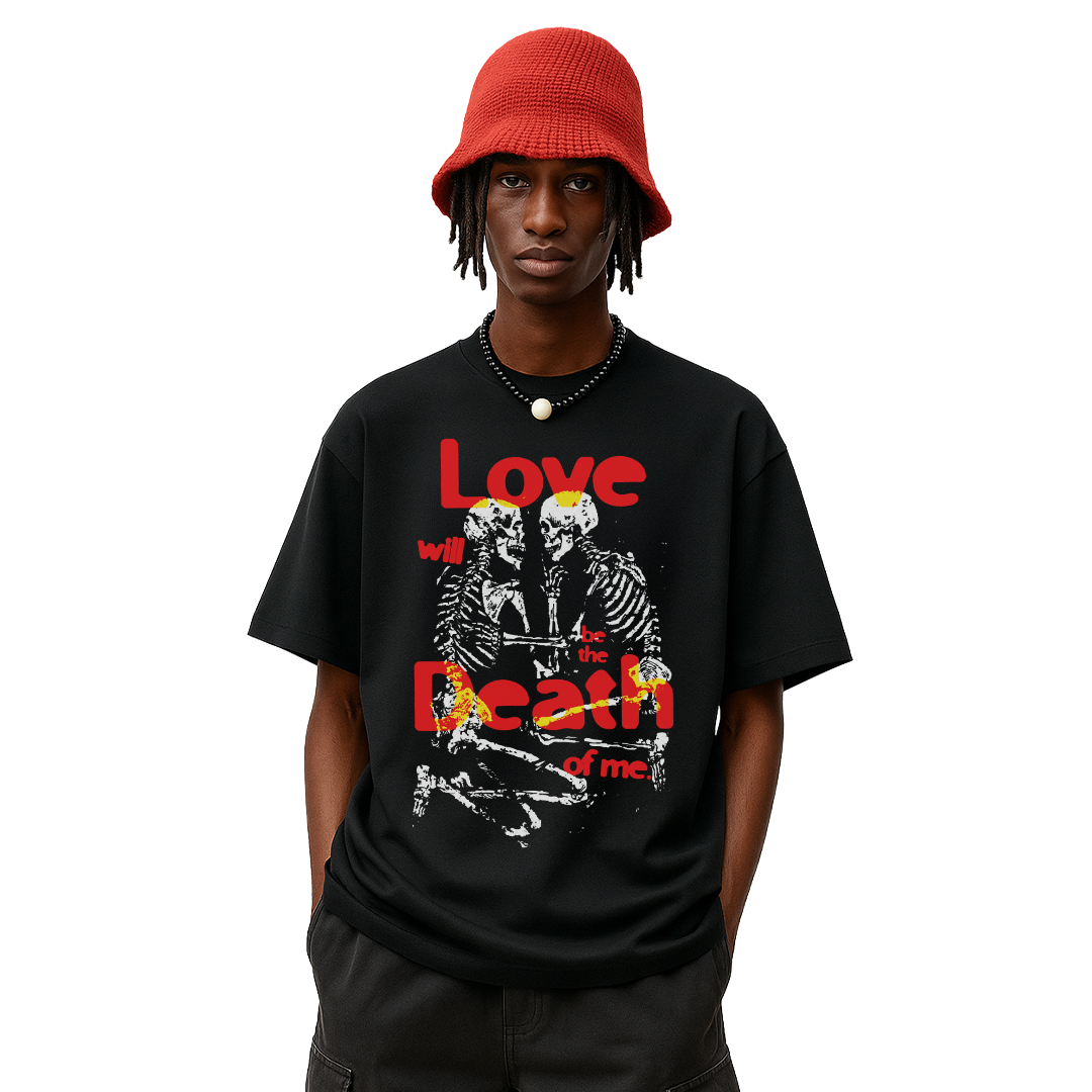 Love Will Be The Death Of Me Black Oversized T-Shirt