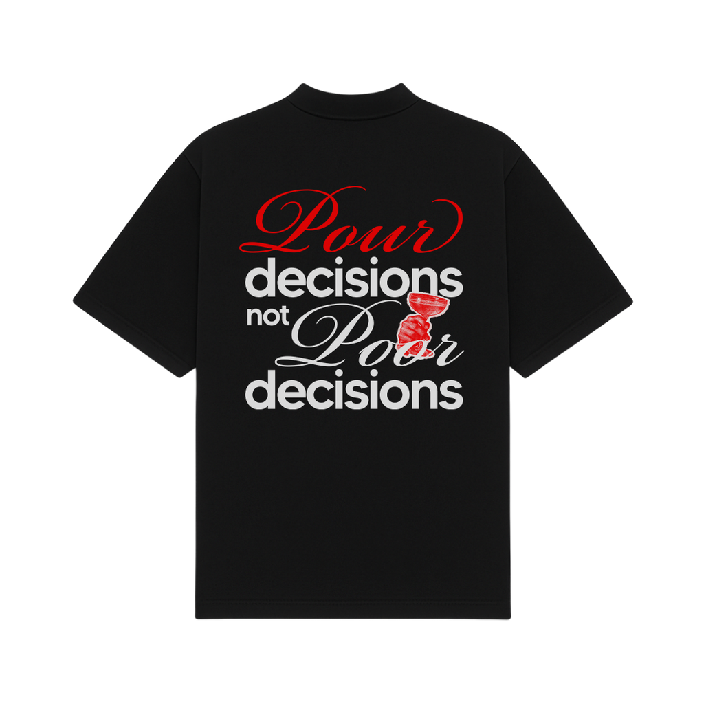 Pour Decisions Black Oversized T-Shirt