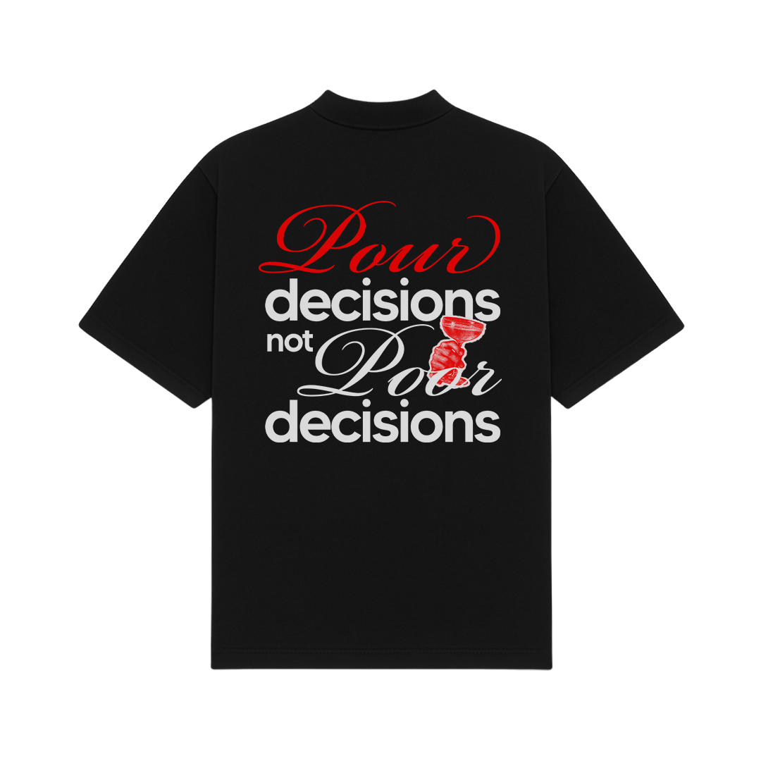 Pour Decisions Black Oversized T-Shirt