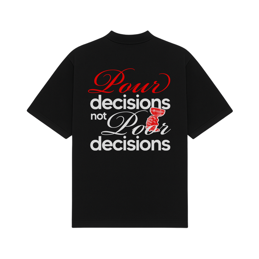 Pour Decisions Black Oversized T-Shirt