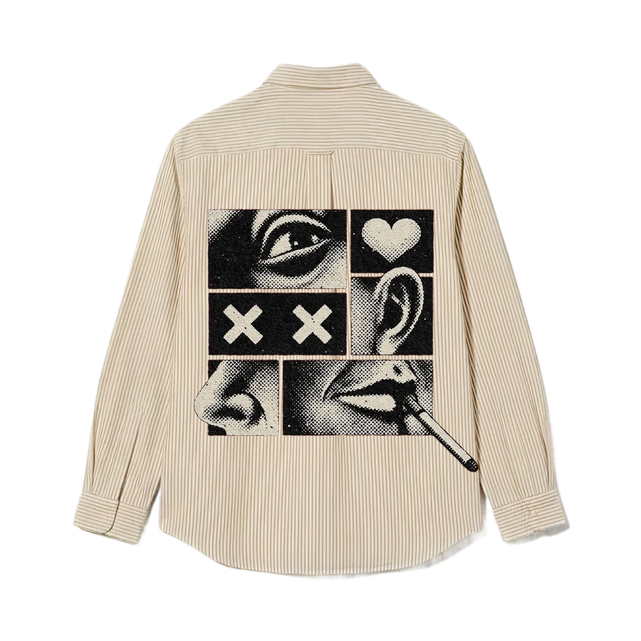 Smiling Cat- 5 Senses Striped Shirt