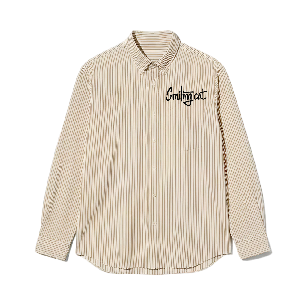 Smiling Cat-Be Kind To People Striped Shirt