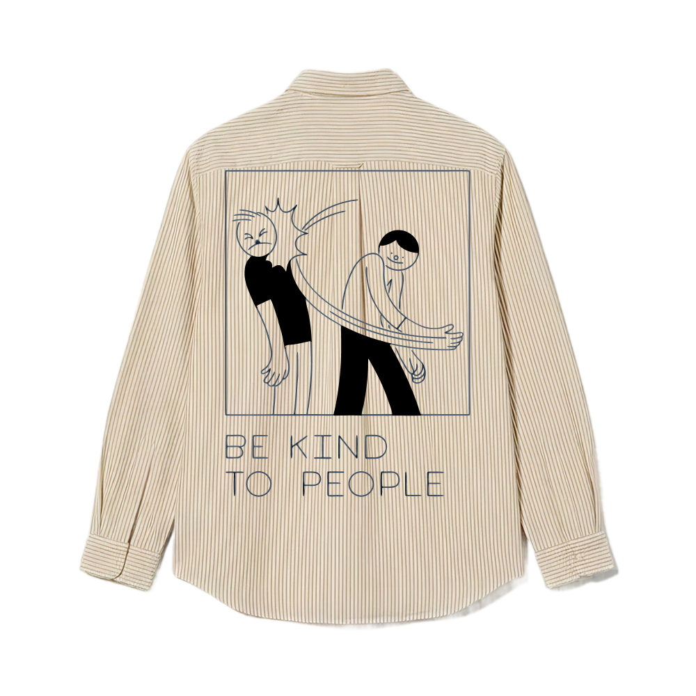 Smiling Cat-Be Kind To People Striped Shirt