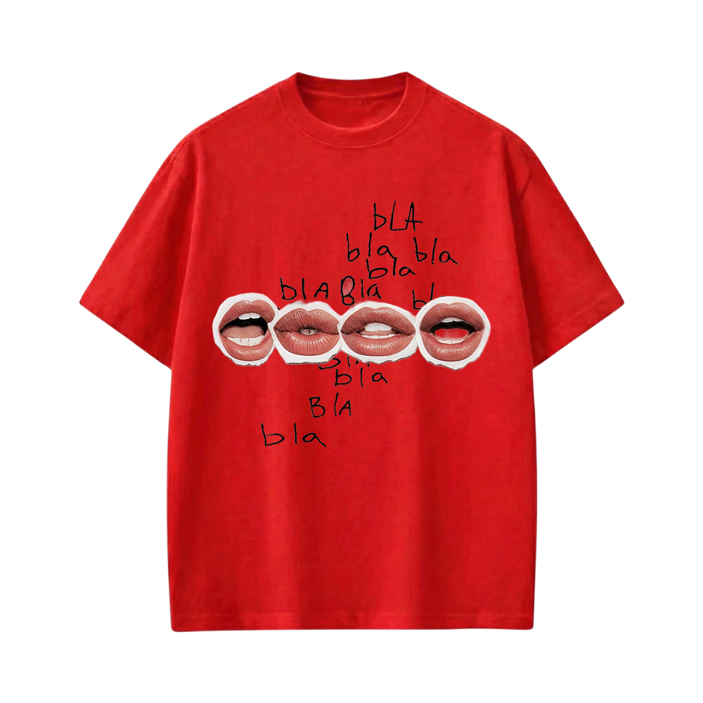 Smiling Cat- Bla Bla Tshirt(Red)