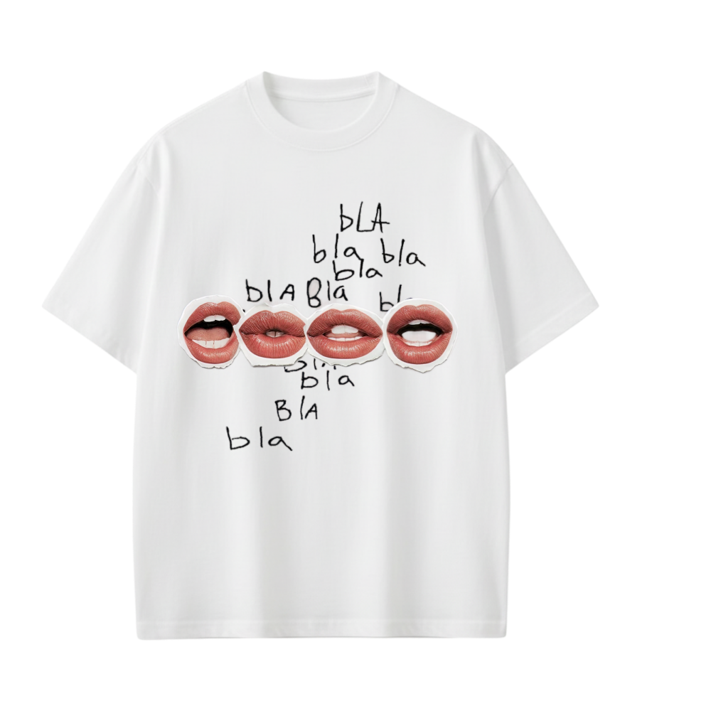 Smiling Cat- Bla Bla Tshirt(White)
