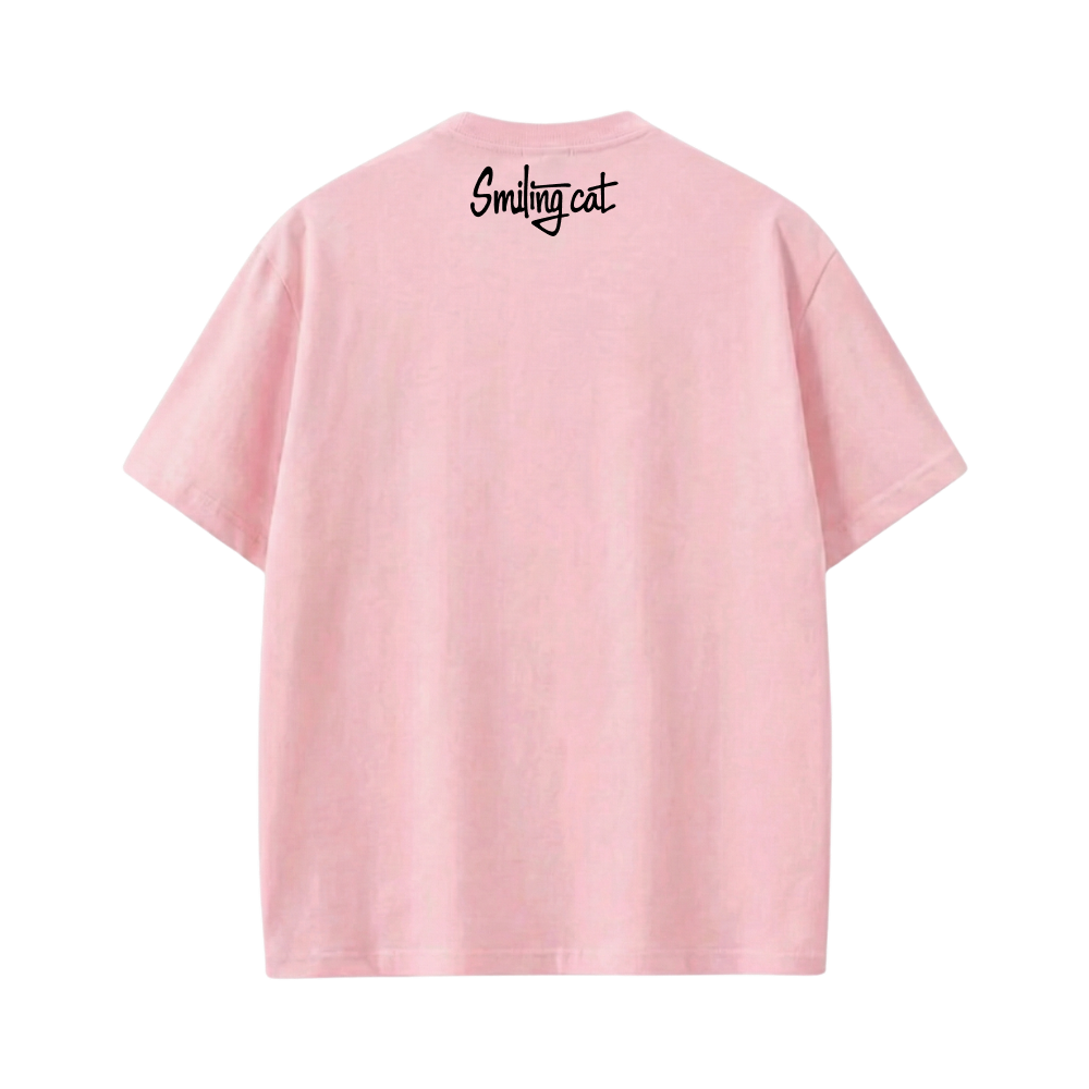 Smiling Cat-Create More Than U Consume Tshirt(Pink)