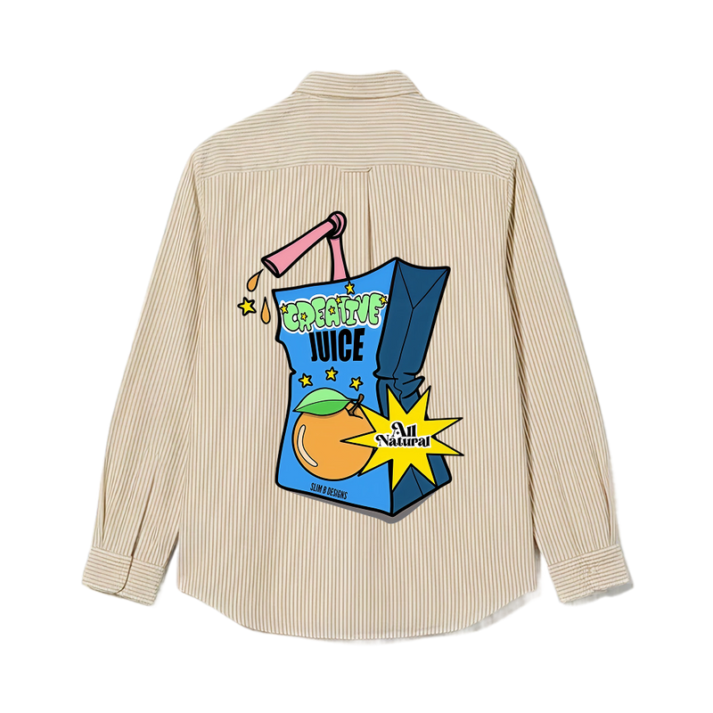 Smiling Cat- Creative Juice Striped Shirt