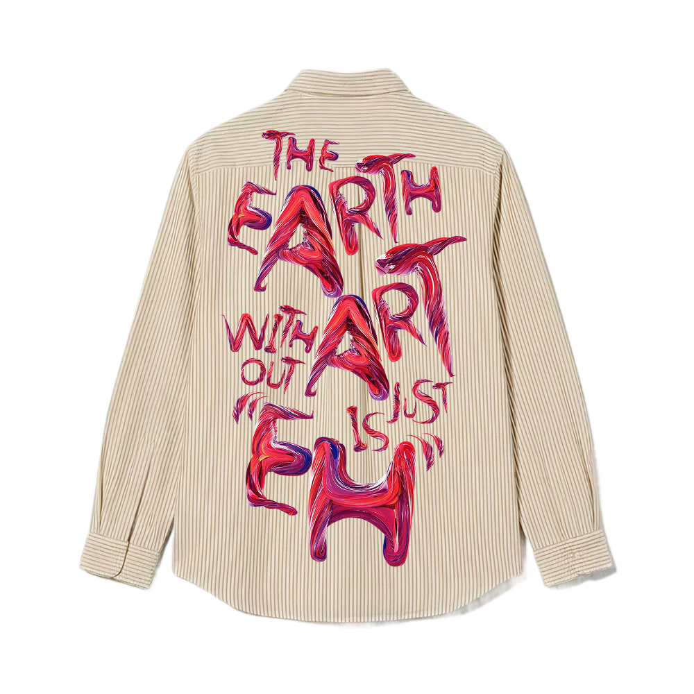 Smiling Cat- Earth Without Art Striped Shirt