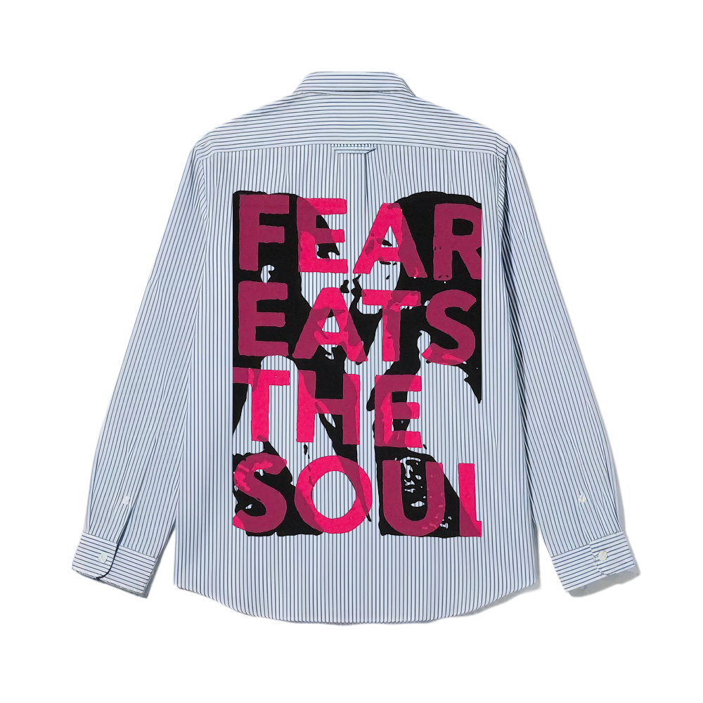 Smiling Cat- Fear Eats The Soul Striped Shirt