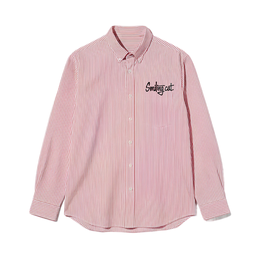 Smiling Cat- Free The People Striped Shirt(Pink)