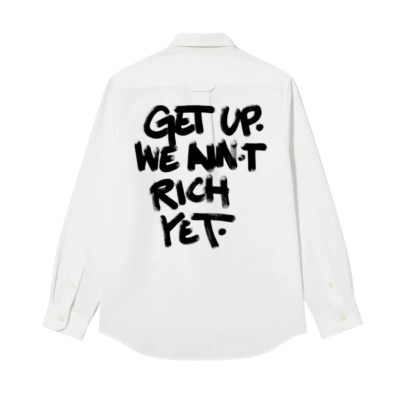 Smiling Cat-Get Up We Ain_t Rich Yet Shirt