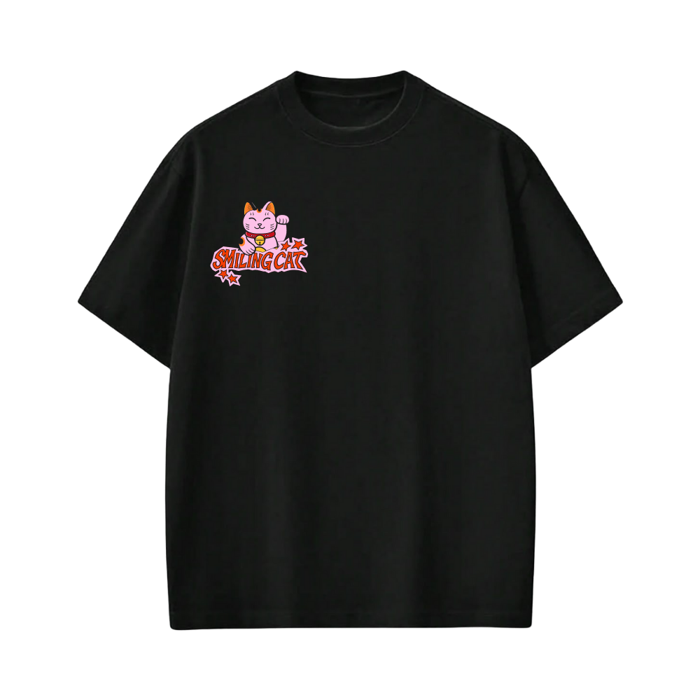 Smiling Cat- Look Beyond The Grid (Black)Tshirt