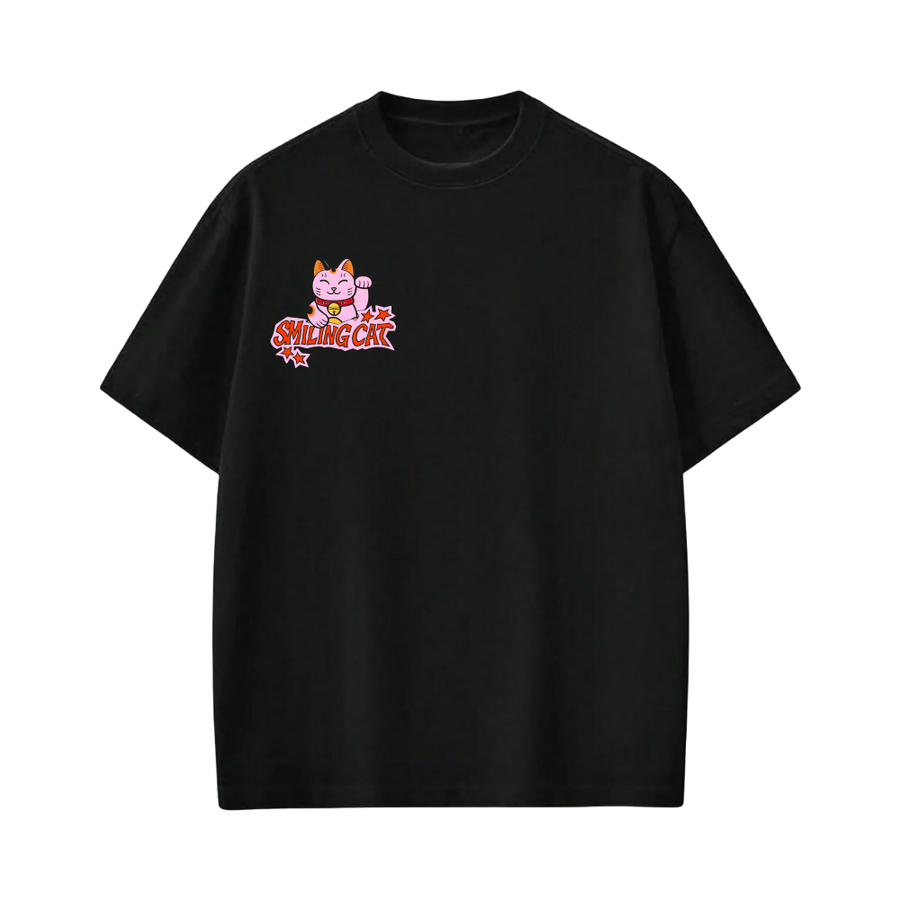 Smiling Cat- Look Beyond The Grid (Black)Tshirt