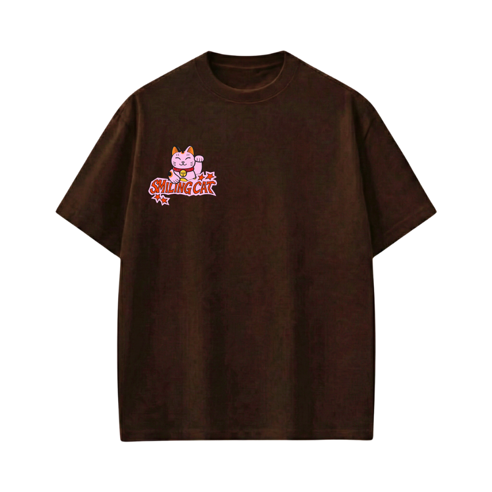 Smiling Cat- Look Beyond The Grid (Dark Brown)T-shirt
