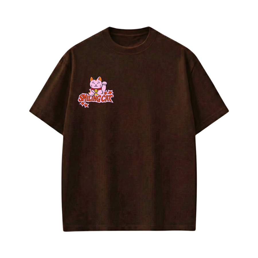 Smiling Cat- Look Beyond The Grid (Dark Brown)T-shirt